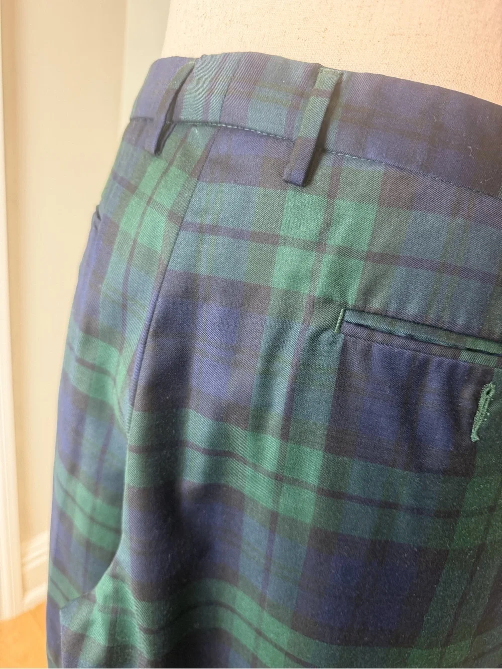 J. Crew Navy and Forest Green Plaid Pants